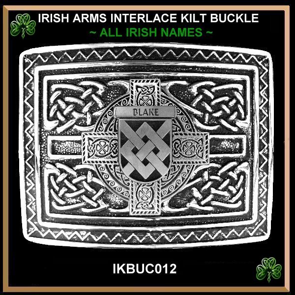 Kelly Irish Coat of Arms Interlace Kilt Buckle 